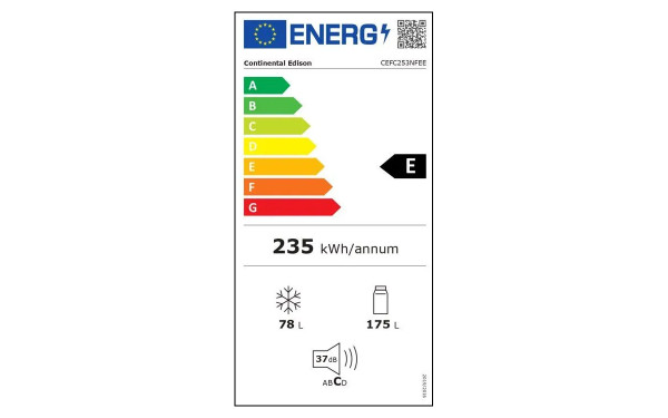 CONTINENTAL EDISON CEFC253NFEE - &Eacute;tiquette &eacute;nergie v2