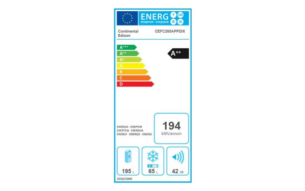 CONTINENTAL EDISON CEFC260APPDIX - &Eacute;tiquette &eacute;nergie
