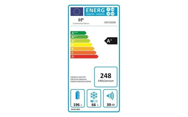 CONTINENTAL EDISON CEFC262DB - &Eacute;tiquette &eacute;nergie