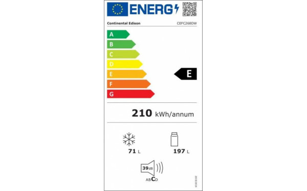 CONTINENTAL EDISON CEFC268DW - &Eacute;tiquette &eacute;nergie v2