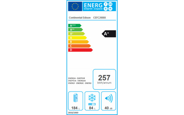 CONTINENTAL EDISON CEFC268IX - &Eacute;tiquette &eacute;nergie