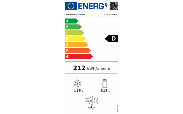 CONTINENTAL EDISON CEFC428NFBD - &Eacute;tiquette &eacute;nergie v2