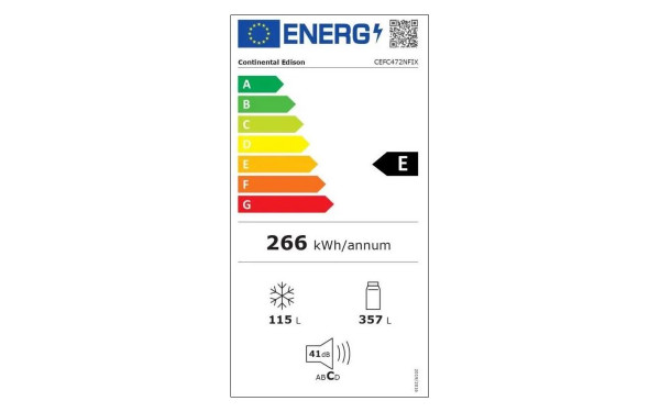 CONTINENTAL EDISON CEFC472NFIX - &Eacute;tiquette &eacute;nergie v2