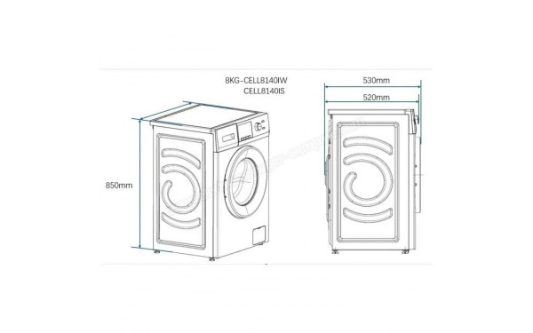 CONTINENTAL EDISON CELL8140IS - Dimensions