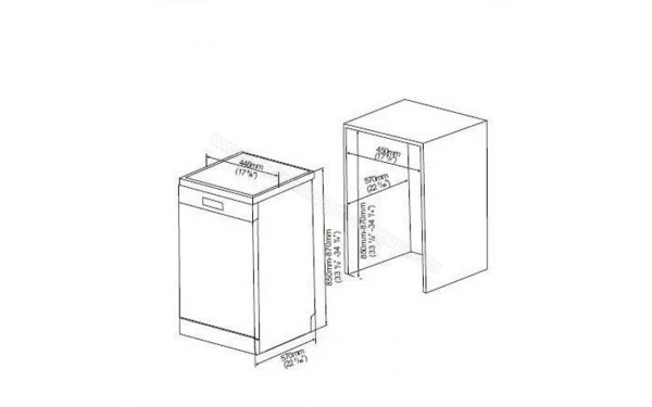 CONTINENTAL EDISON CELV1045W - Dimensions