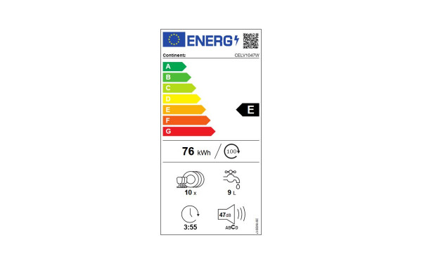 CONTINENTAL EDISON CELV1047W - &Eacute;tiquette &eacute;nergie v2