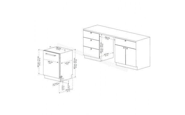 CONTINENTAL EDISON CELV1442FI - Dimensions
