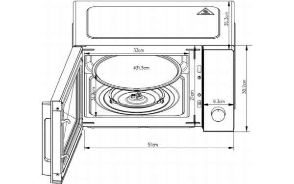 CONTINENTAL EDISON CEMO28MB2 - Dimensions