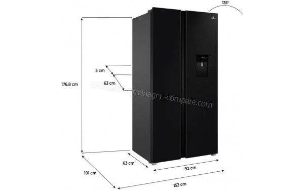 CONTINENTAL EDISON CERA505NFBD - Dimensions