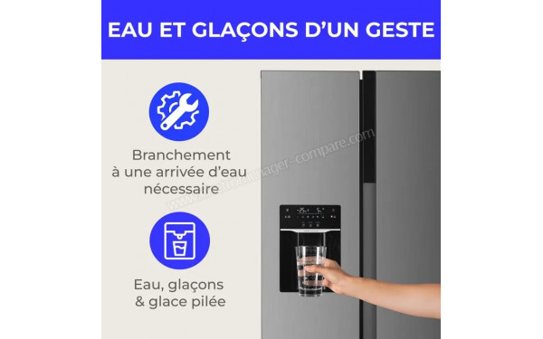 CONTINENTAL EDISON CERANF577NFIXD - Distributeur d'eau fra&icirc;che/gla&ccedil;ons/glace pil&eacute;e