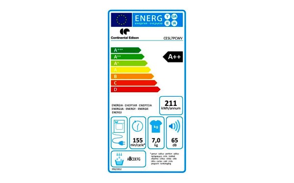 CONTINENTAL EDISON CESL7PCWV - &Eacute;tiquette &eacute;nergie