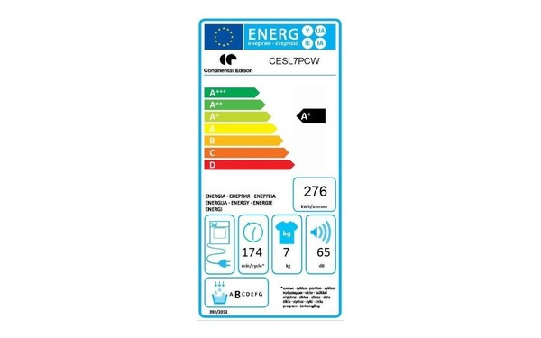 CONTINENTAL EDISON CESL7PCW - &Eacute;tiquette &eacute;nergie