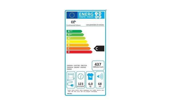CONTINENTAL EDISON CESLEE6DDB - &Eacute;tiquette &eacute;nergie
