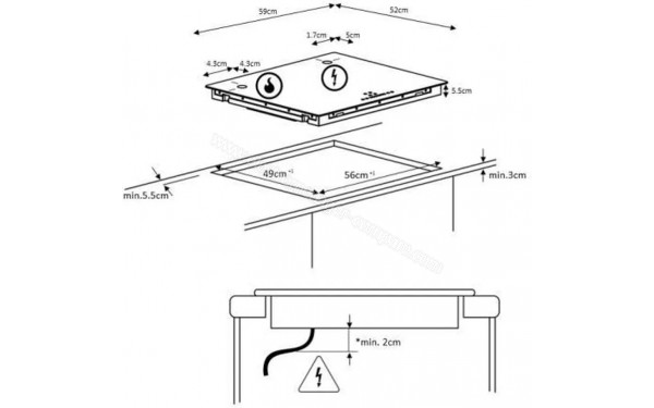 CONTINENTAL EDISON CETI3B3T2 - Dimensions