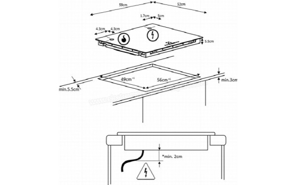 CONTINENTAL EDISON CETI4ZFLEXB2 - Dimensions