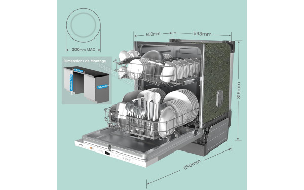 COMFEE CDWPB1215PB-EU - Dimensions