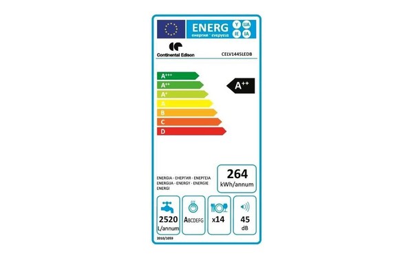 CONTINENTAL EDISON CELV1445LEDB - &Eacute;tiquette &eacute;nergie