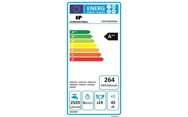 CONTINENTAL EDISON CELV1445LEDW - &Eacute;tiquette &eacute;nergie