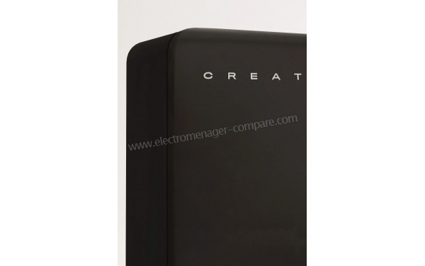 CREATE Fridge R&eacute;tro Combi 401L Noir Argent - Zoom sur les bordures