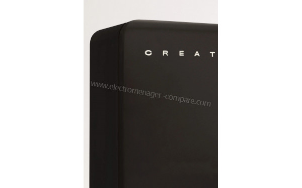 CREATE Fridge R&eacute;tro Combi 401L Noir Blanc Cass&eacute; - Zoom sur les bordures