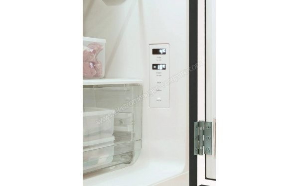 CREATE Fridge R&eacute;tro Combi 401L Noir Blanc Cass&eacute; - Panneau de commandes