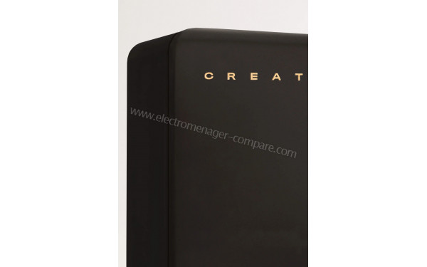 CREATE Fridge R&eacute;tro Combi 401L Noir Bois - Zoom sur les bordures
