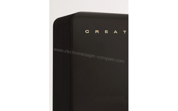 CREATE Fridge R&eacute;tro Combi 401L Noir Or - Zoom sur les bordures