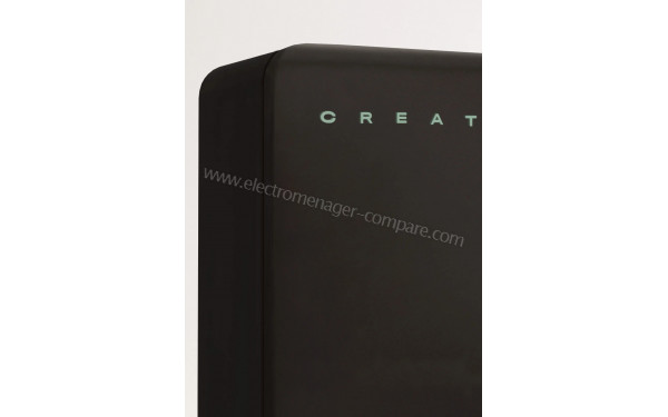 CREATE Fridge R&eacute;tro Combi 401L Noir Vert Sauge - Zoom sur les bordures