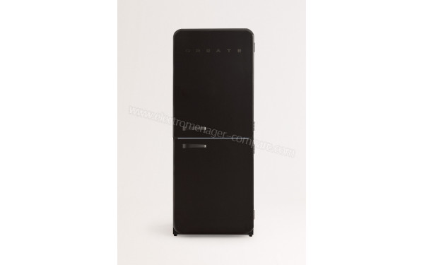 CREATE Fridge R&eacute;tro Combi 401L Noir - Vue de face