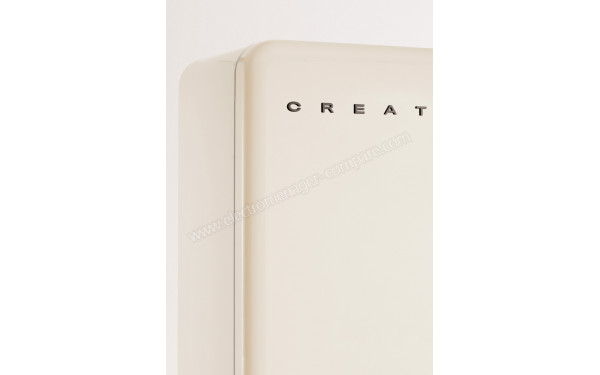 CREATE Fridge R&eacute;tro Combi 401L Blanc Cass&eacute; Noir - Zoom sur les bordures