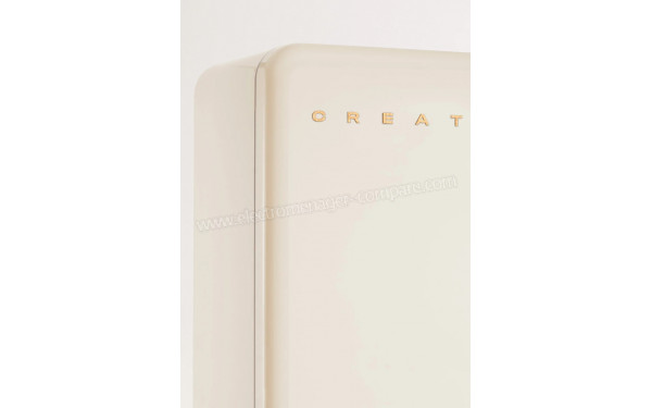 CREATE Fridge R&eacute;tro Combi 401L Blanc Cass&eacute; Bois - Zoom sur les bordures