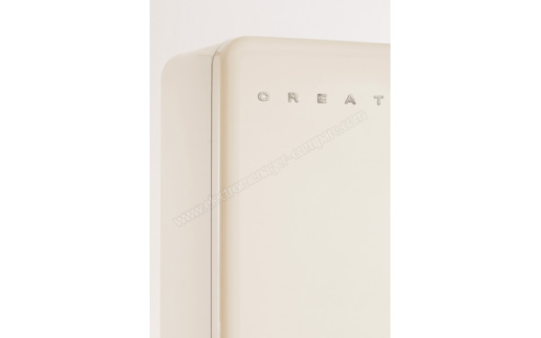 CREATE Fridge R&eacute;tro Combi 401L Blanc Cass&eacute; Marbre - Zoom sur les bordures