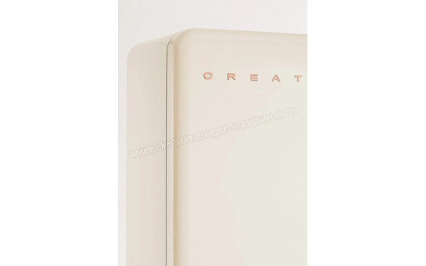 CREATE Fridge R&eacute;tro Combi 401L Blanc Cass&eacute; Or Rose - Zoom sur les bordures
