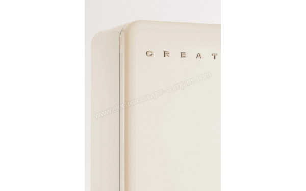 CREATE Fridge R&eacute;tro Combi 401L Blanc Cass&eacute; Sable - Zoom sur les bordures
