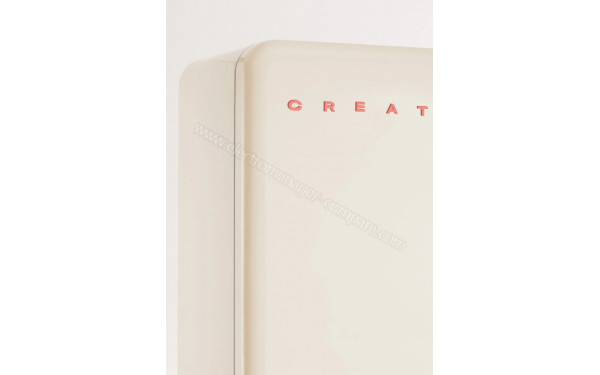 CREATE Fridge R&eacute;tro Combi 401L Blanc Cass&eacute; Terracotta - Zoom sur les bordures