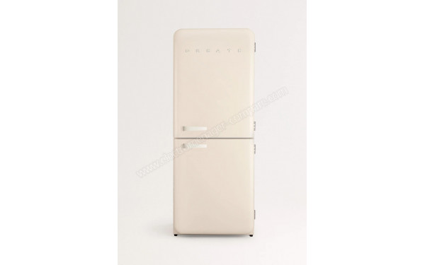 CREATE Fridge R&eacute;tro Combi 401L Blanc Cass&eacute; - Vue de face