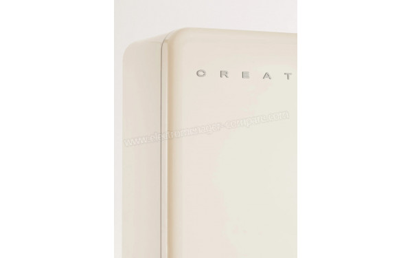CREATE Fridge R&eacute;tro Combi 401L Blanc Cass&eacute; Argent - Zoom sur les bordures