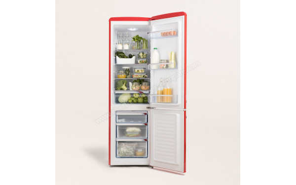 CREATE Fridge Stylance 244L Rouge - Vue de l'int&eacute;rieur