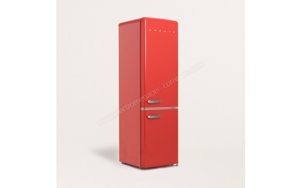 CREATE Fridge Stylance 244L Rouge - Vue 3/4 gauche