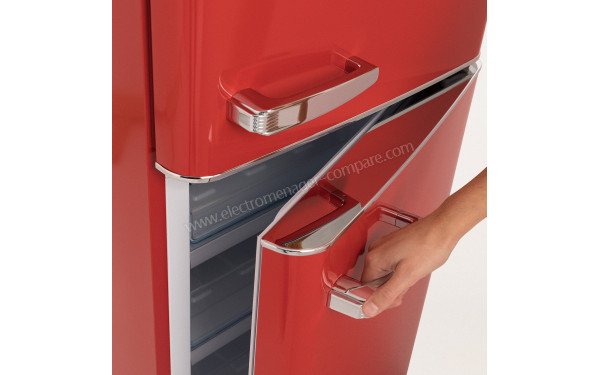CREATE Fridge Stylance 244L Rouge - Poign&eacute;es