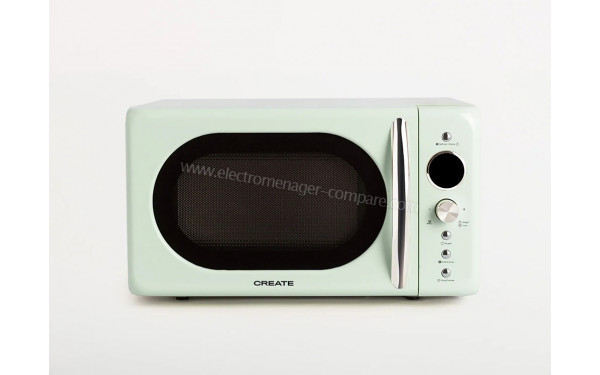 CREATE Microwave Retro Vert Pastel - Vue de face