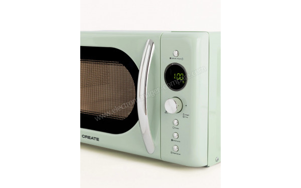CREATE Microwave Retro Vert Pastel - Panneau de commandes