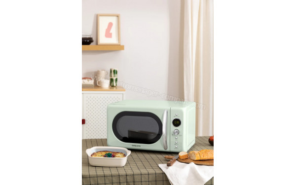 CREATE Microwave Retro Vert Pastel - Mise en situation