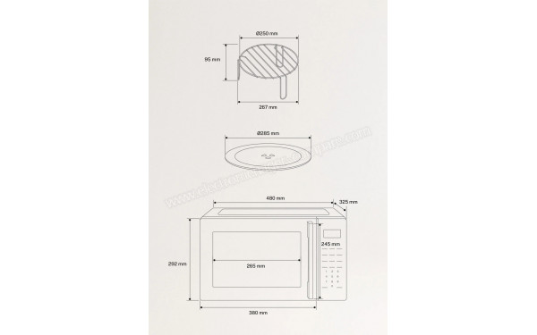 CREATE Microwave Studio Moka - Dimensions