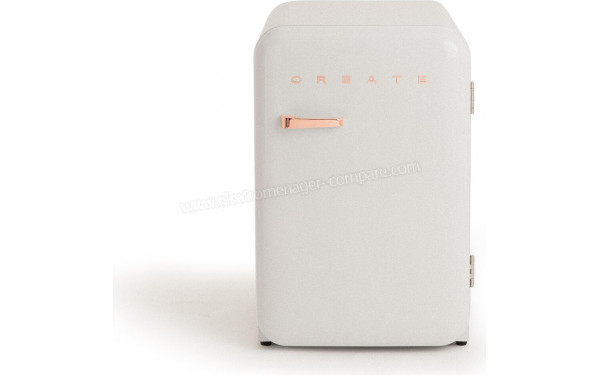 CREATE Retro Fridge 107L Rose Gold Blanc - Vue de face
