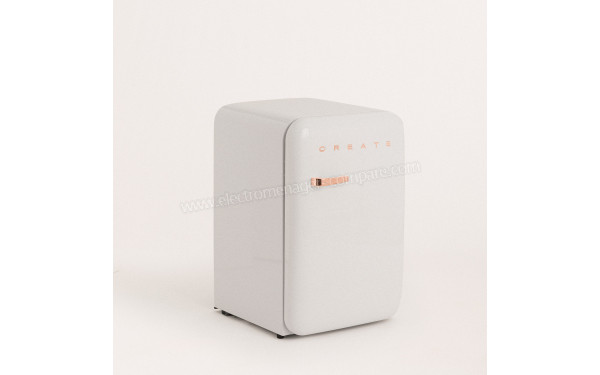 CREATE Retro Fridge 107L Rose Gold Blanc - Vue 3/4 gauche