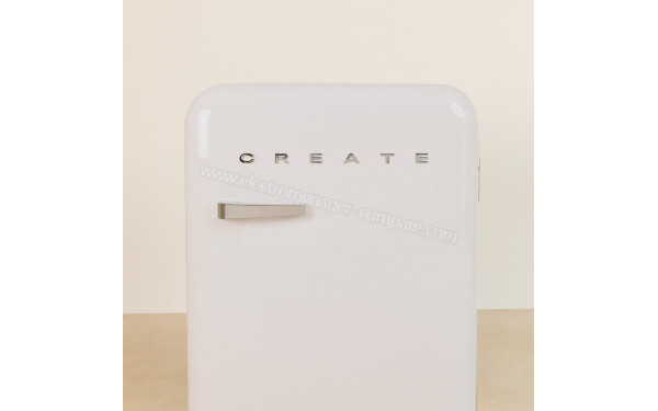 CREATE Retro Fridge 107L Argent Blanc - Vue de la porte