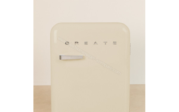 CREATE Retro Fridge 107L Argent Beige - Zoom sur les bordures