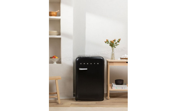 CREATE Retro Fridge 107L Argent Noir - Mise en situation