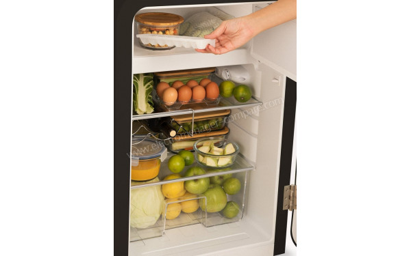 CREATE Retro Fridge 107L Argent Noir - Vue de l'int&eacute;rieur